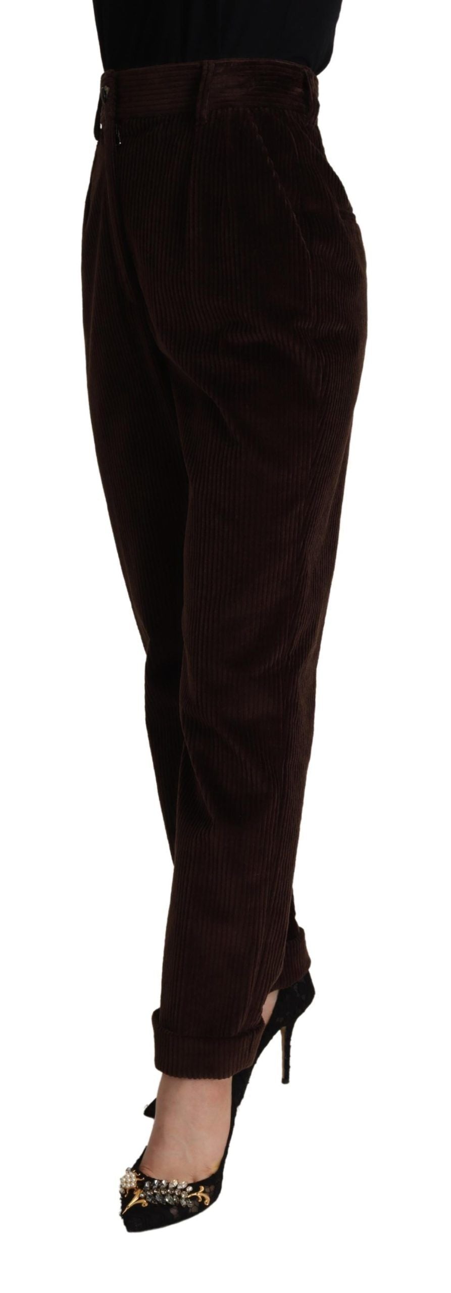 Dolce & Gabbana Bordeaux Corduroy Cotton Trouser Tapered Pants Dolce & Gabbana