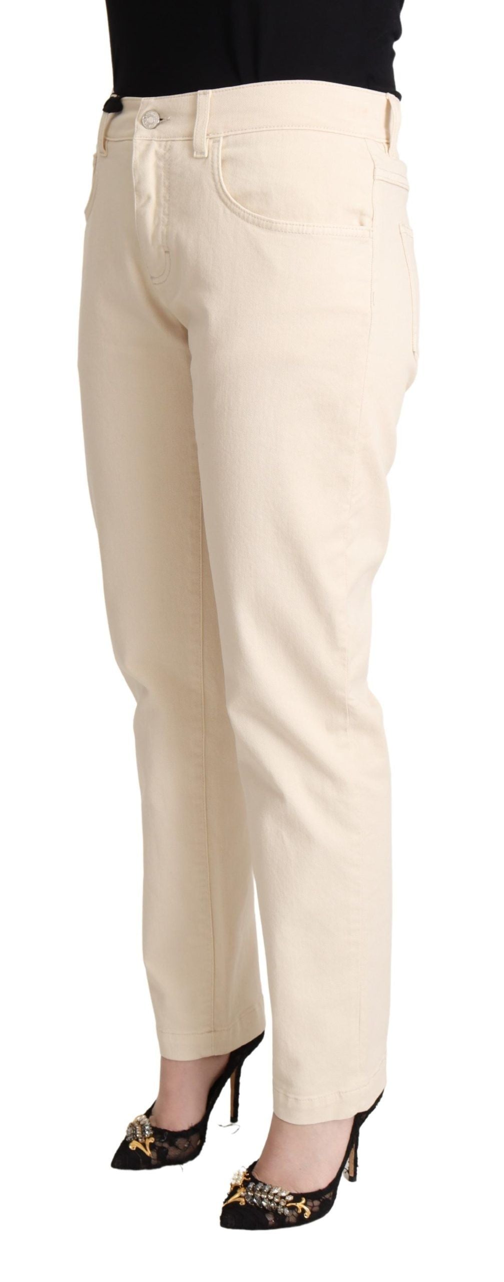 Dolce & Gabbana White Cotton Skinny Denim Women Jeans Pants Dolce & Gabbana