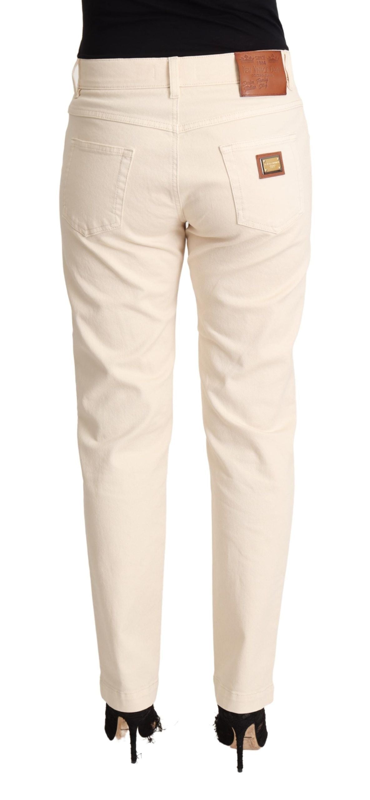 Dolce & Gabbana White Cotton Skinny Denim Women Jeans Pants Dolce & Gabbana