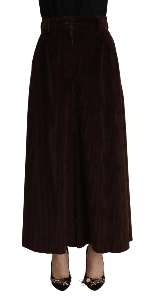 Dolce & Gabbana Bordeaux Corduroy Cotton Trouser Wide Leg Pants Dolce & Gabbana