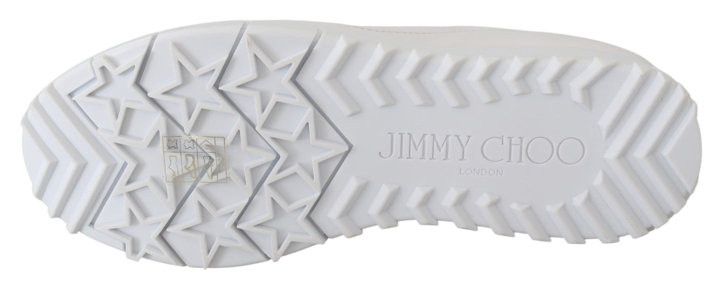 Jimmy Choo Elegant White Leather Sneakers Jimmy Choo