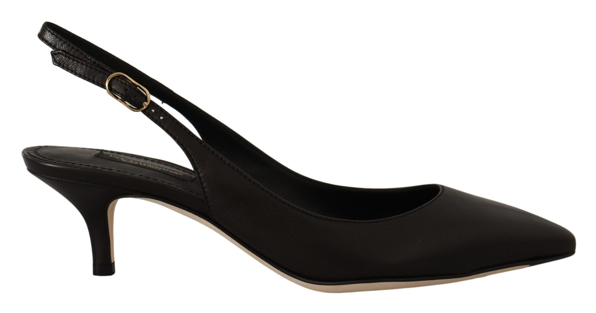 Dolce & Gabbana Black Leather Slingbacks Heels Pumps Shoes Dolce & Gabbana