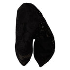 Dolce & Gabbana Black Stretch Socks Taormina Lace Boots Shoes