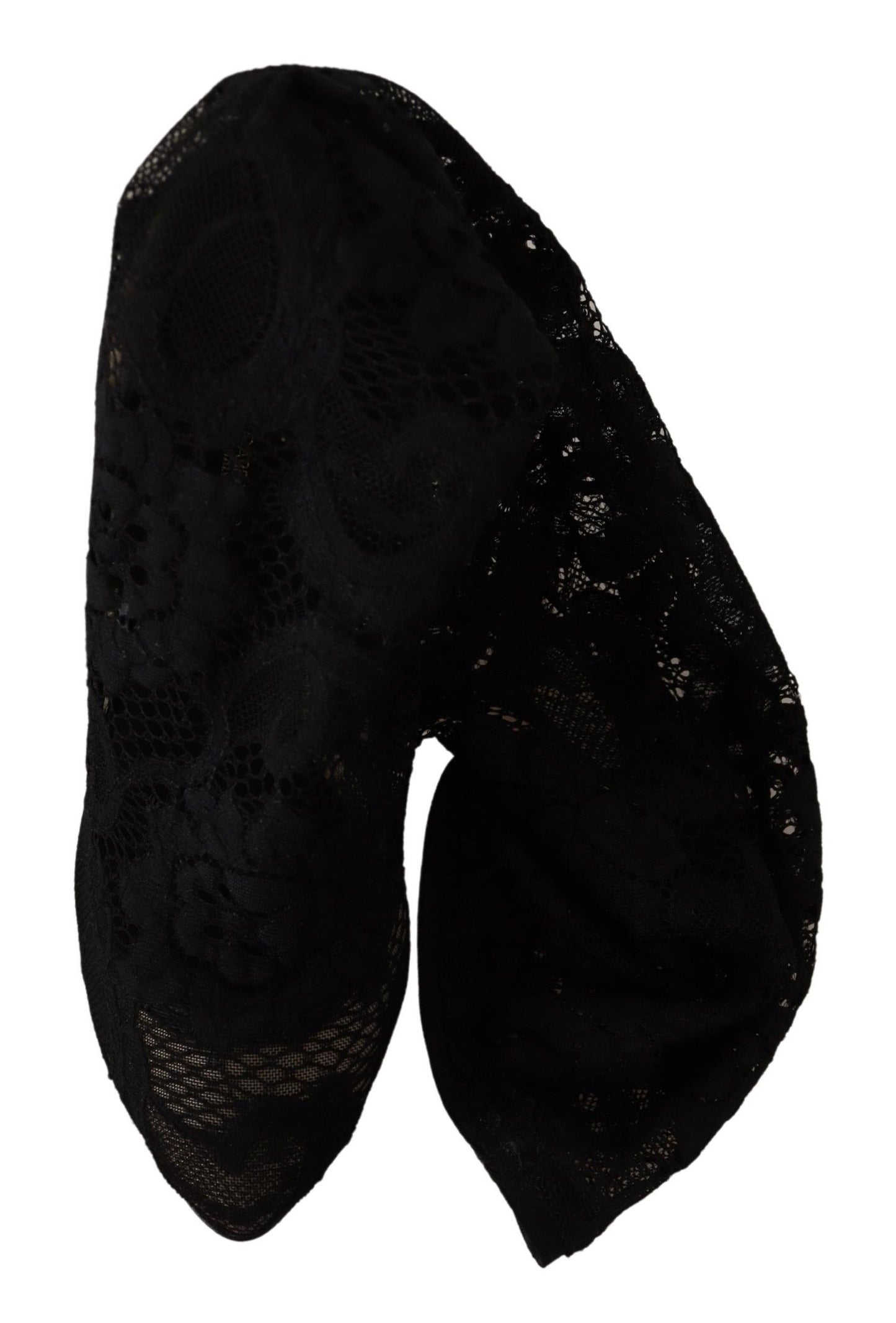 Dolce & Gabbana Black Stretch Socks Taormina Lace Boots Shoes Dolce & Gabbana