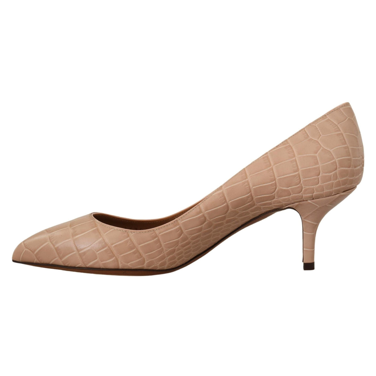 Dolce & Gabbana Beige Leather Pointed Heels Pumps Shoes