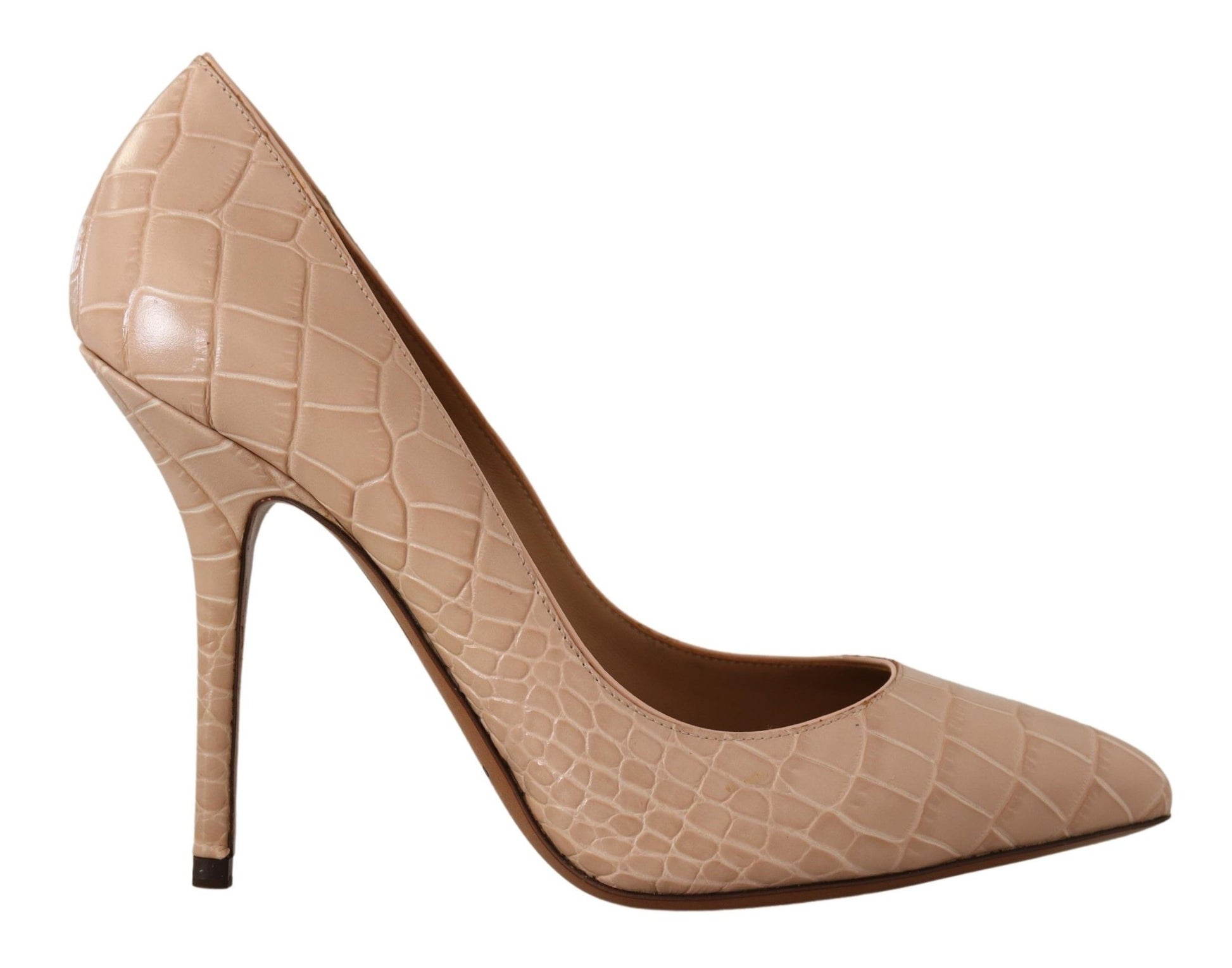 Dolce & Gabbana Beige Leather Bellucci Heels Pumps Shoes Dolce & Gabbana