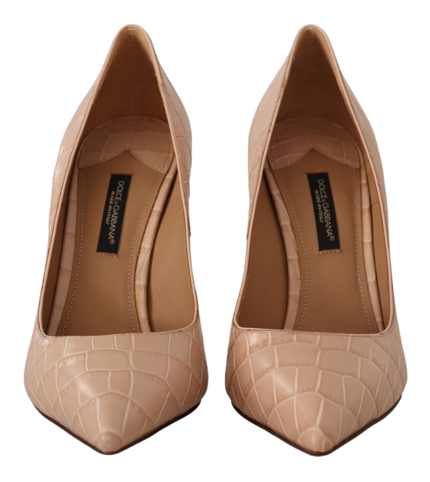 Dolce & Gabbana Beige Leather Bellucci Heels Pumps Shoes Dolce & Gabbana