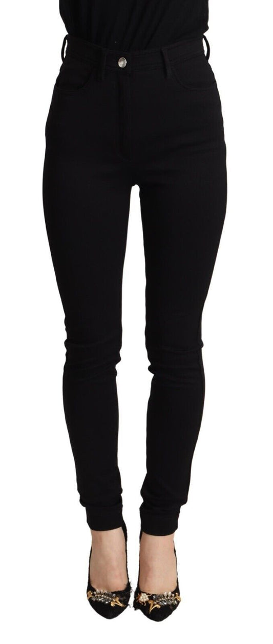 Dolce & Gabbana Black High Waist Skinny Slim Fit Pants Dolce & Gabbana
