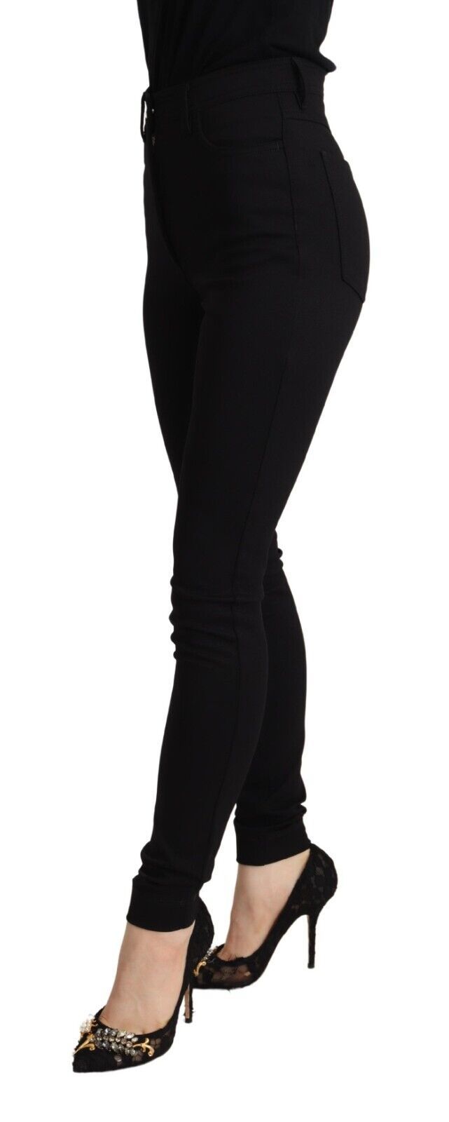 Dolce & Gabbana Black High Waist Skinny Slim Fit Pants Dolce & Gabbana