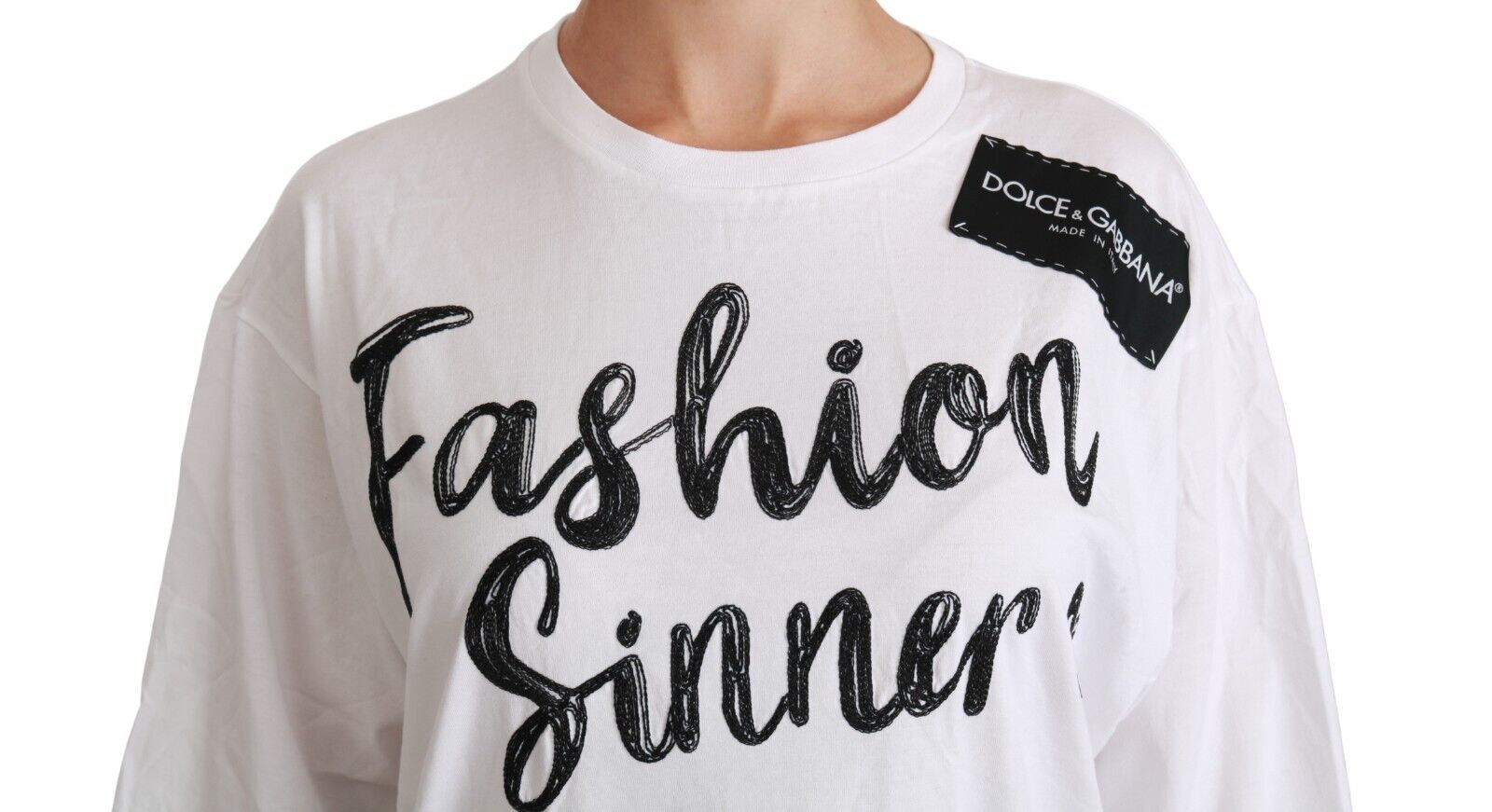 Dolce & Gabbana White Fashion Sinner Cotton Lace T-shirt Top Dolce & Gabbana
