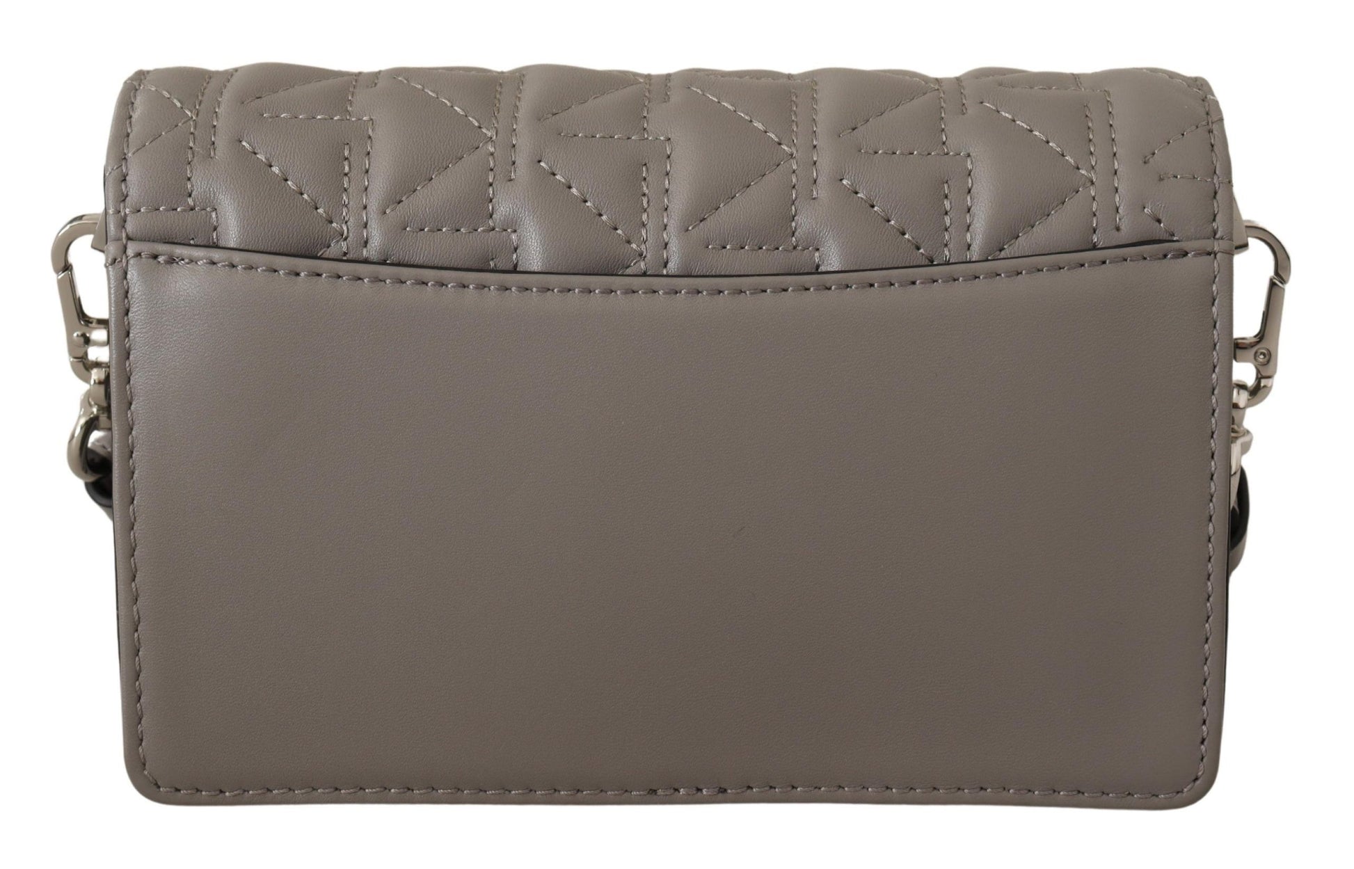 Karl Lagerfeld Elegant Grey Leather Crossbody Bag Karl Lagerfeld