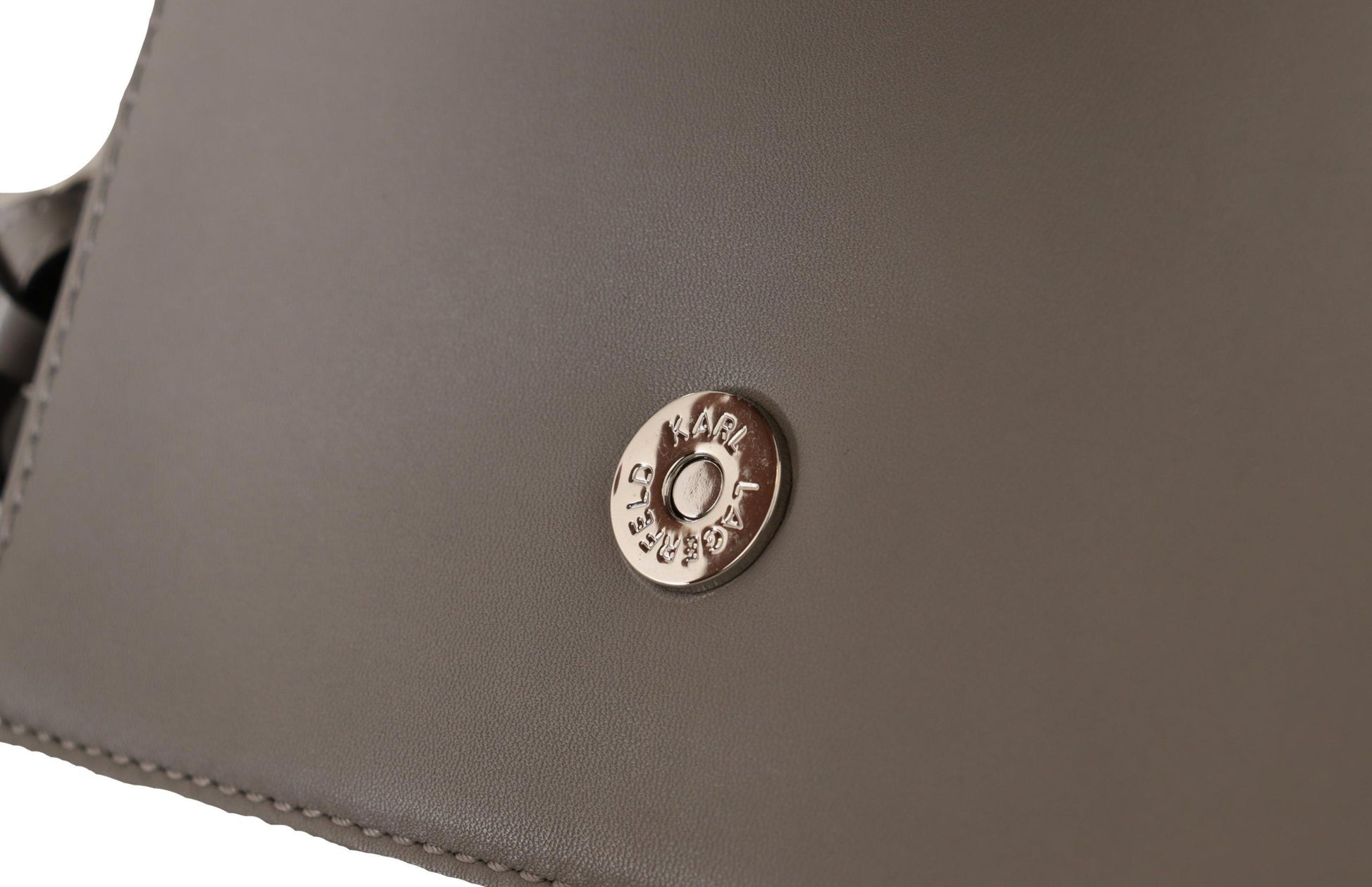Karl Lagerfeld Elegant Grey Leather Crossbody Bag Karl Lagerfeld
