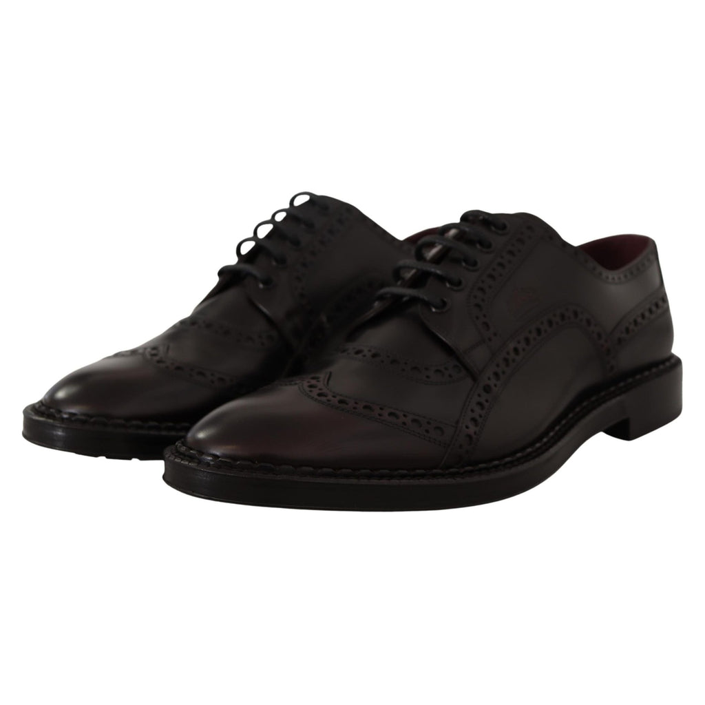 Dolce & Gabbana Purple Leather Oxford Wingtip Formal Shoes