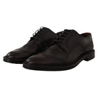 Dolce & Gabbana Purple Leather Oxford Wingtip Formal Shoes