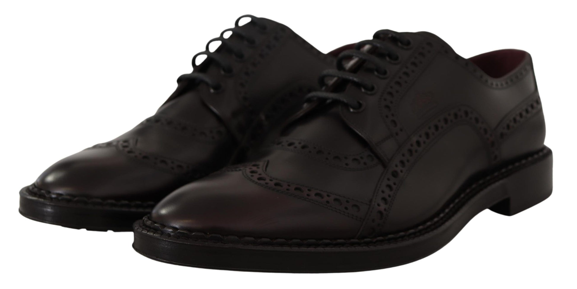 Dolce & Gabbana Purple Leather Oxford Wingtip Formal Shoes Dolce & Gabbana