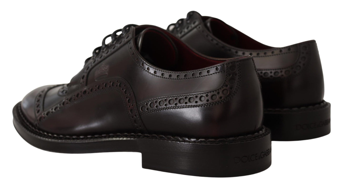 Dolce & Gabbana Purple Leather Oxford Wingtip Formal Shoes Dolce & Gabbana