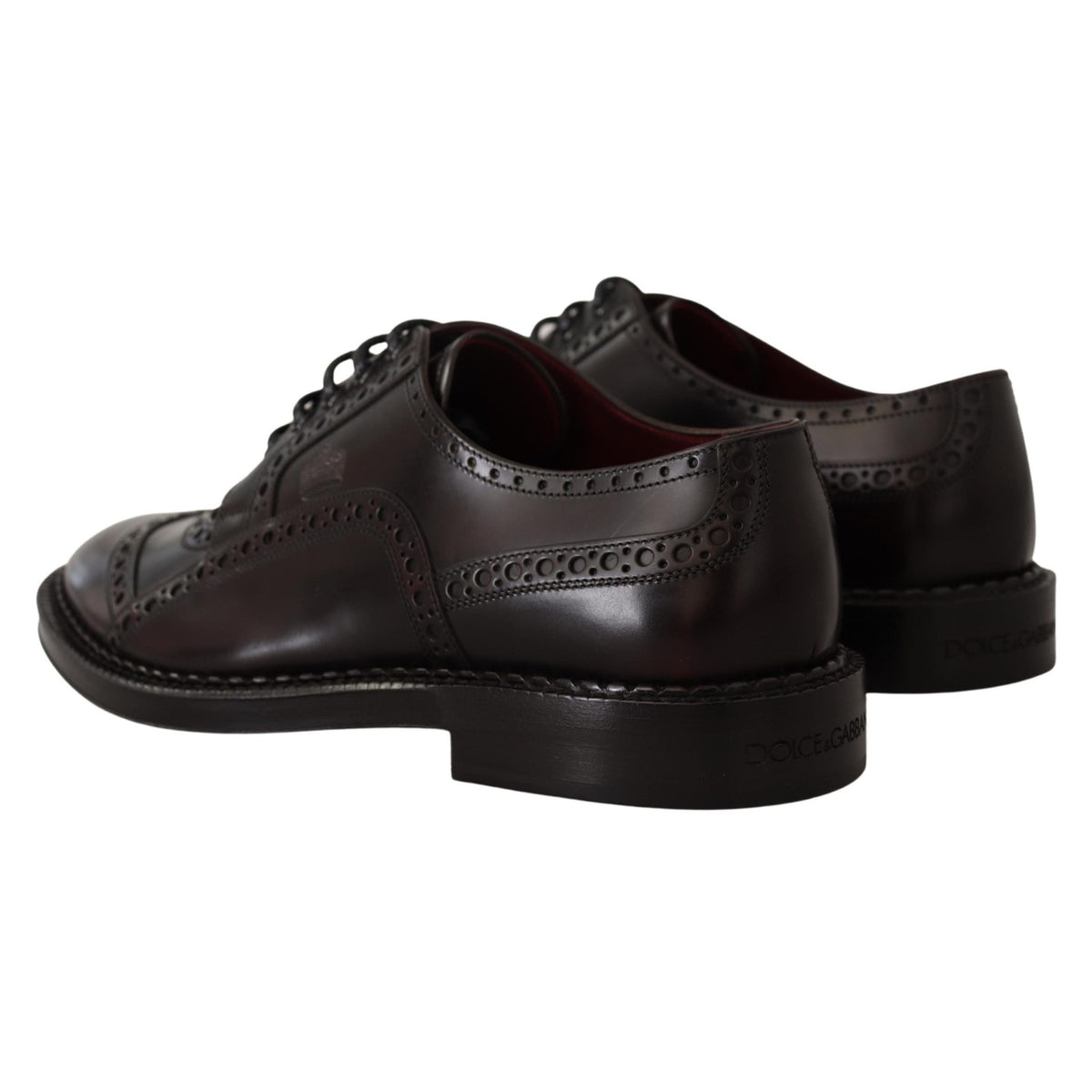 Dolce & Gabbana Purple Leather Oxford Wingtip Formal Shoes
