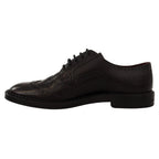 Dolce & Gabbana Purple Leather Oxford Wingtip Formal Shoes