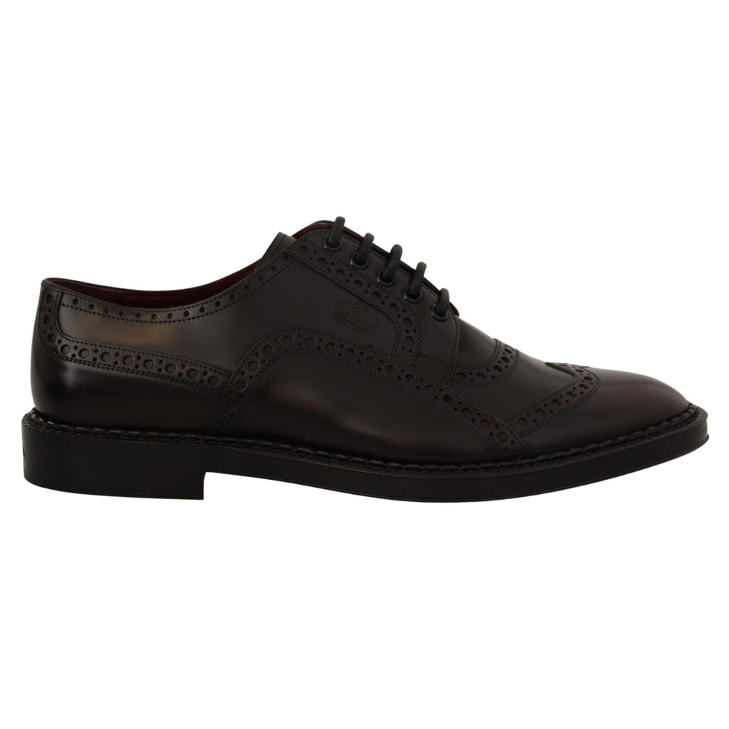 Dolce & Gabbana Purple Leather Oxford Wingtip Formal Shoes