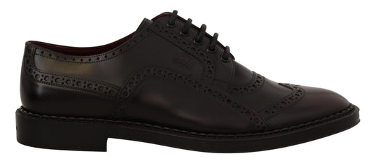 Dolce & Gabbana Purple Leather Oxford Wingtip Formal Shoes Dolce & Gabbana