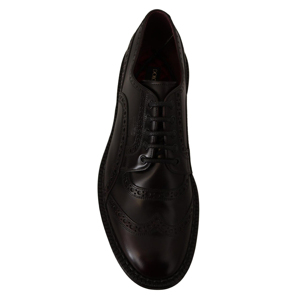 Dolce & Gabbana Purple Leather Oxford Wingtip Formal Shoes