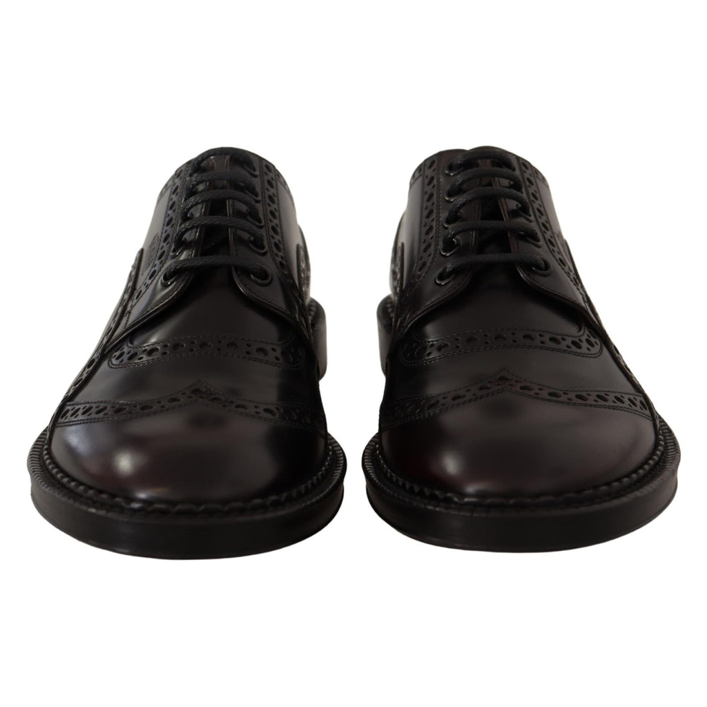 Dolce & Gabbana Purple Leather Oxford Wingtip Formal Shoes