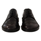 Dolce & Gabbana Purple Leather Oxford Wingtip Formal Shoes