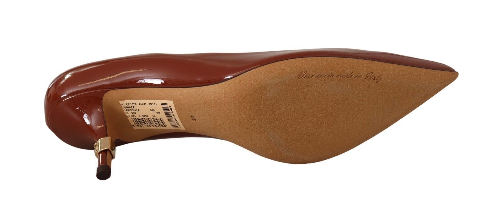 Dolce & Gabbana Brown Kitten Heels Pumps Patent Leather Shoes Dolce & Gabbana