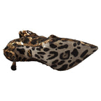 Dolce & Gabbana Gold Leopard Sequins Heels Boots Shoes