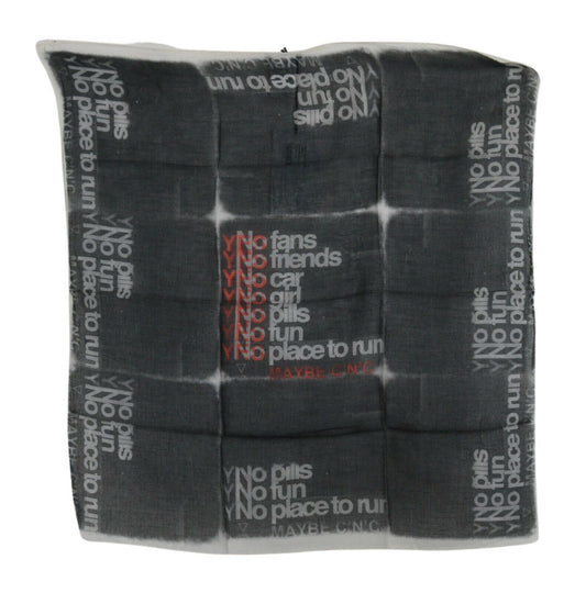 Costume National Dark Gray Wool Foulard Branded Scarf Costume National