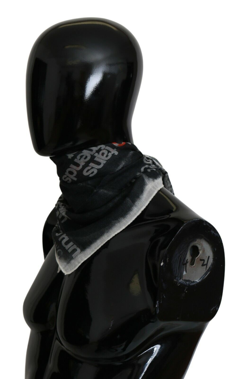 Costume National Dark Gray Wool Foulard Branded Scarf Costume National