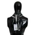 Costume National Dark Gray Wool Foulard Branded Scarf