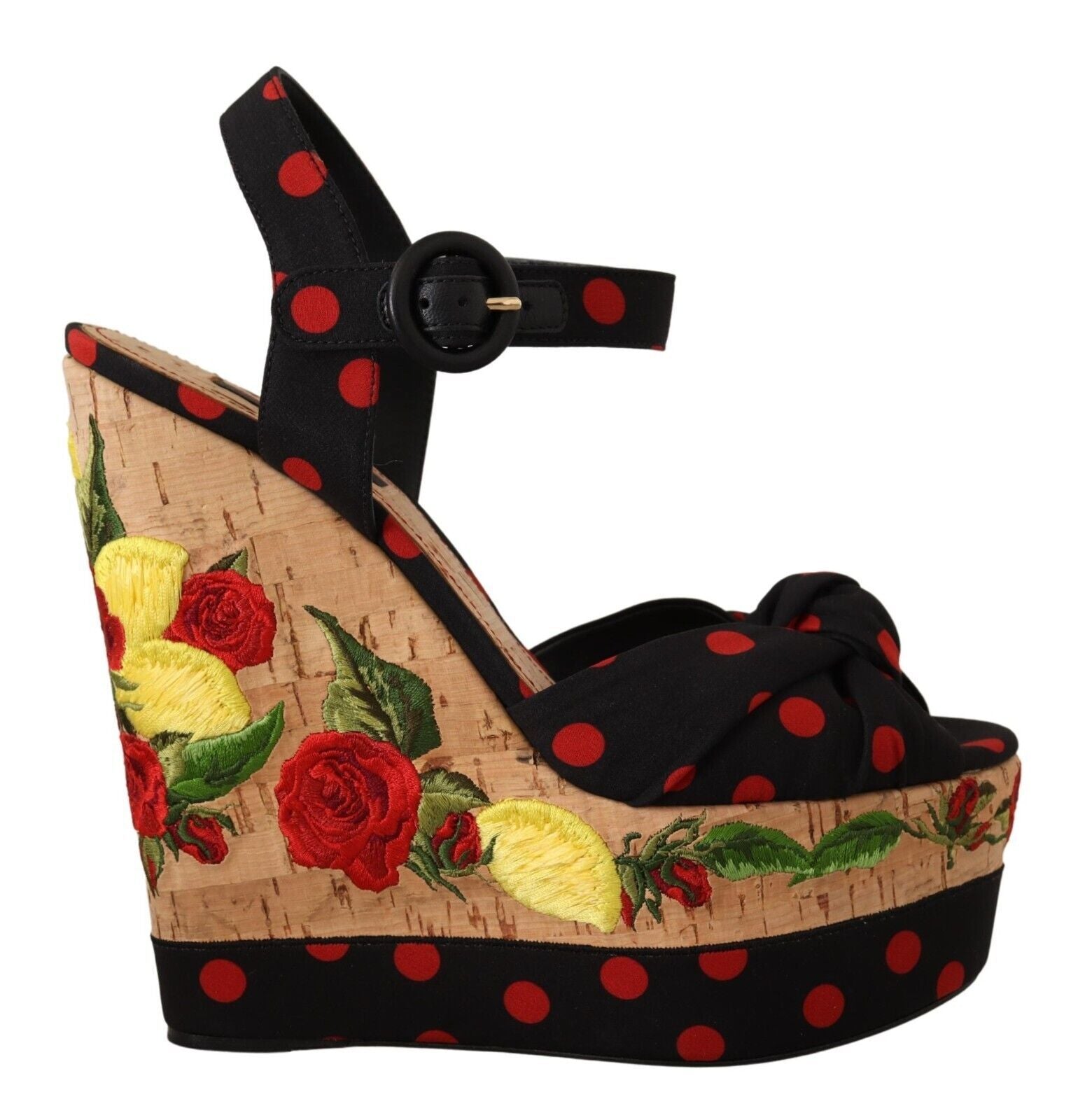 Dolce & Gabbana Multicolor Platform Wedges Sandals Charmeuse Shoes Dolce & Gabbana