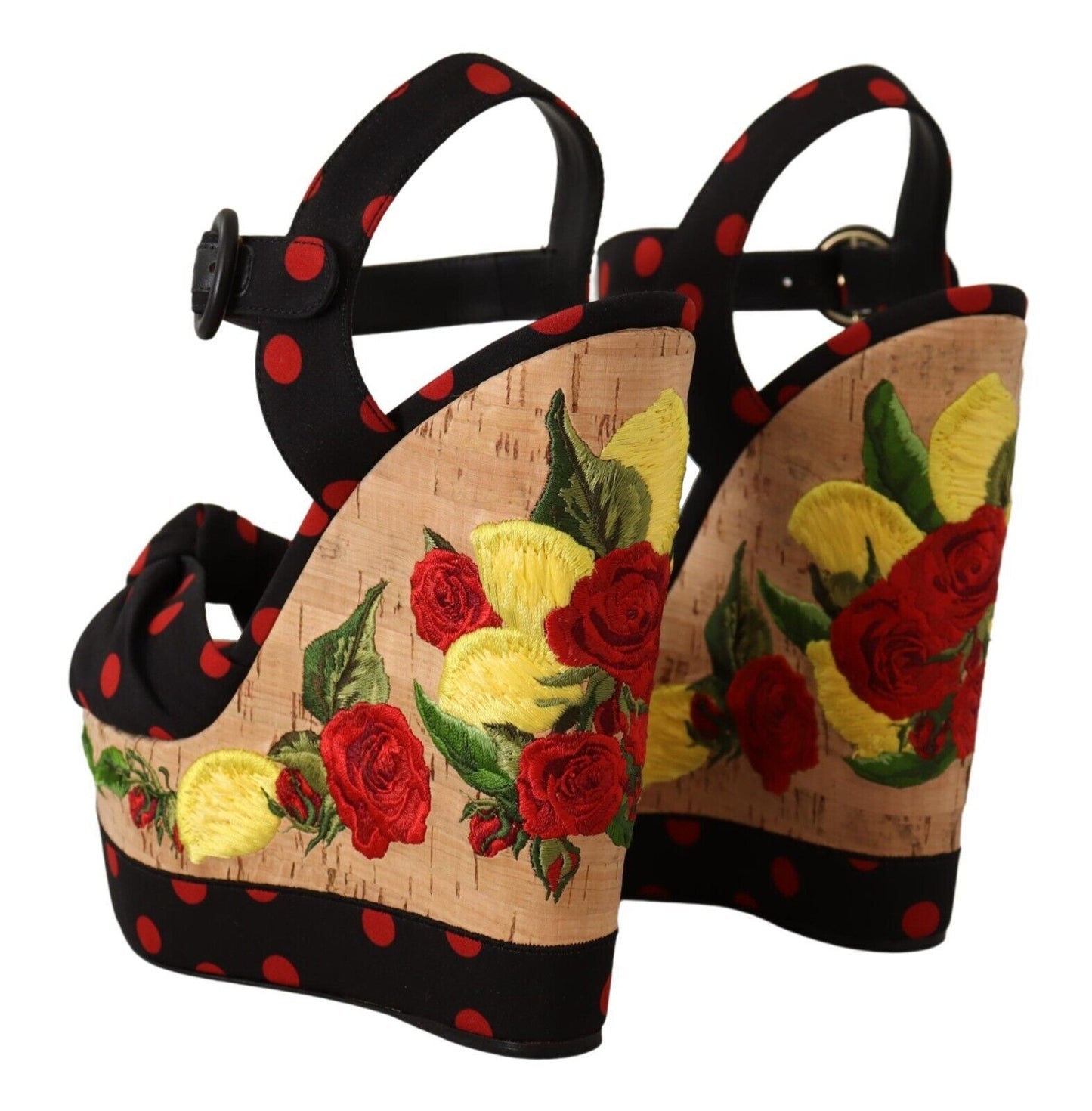 Dolce & Gabbana Multicolor Platform Wedges Sandals Charmeuse Shoes Dolce & Gabbana