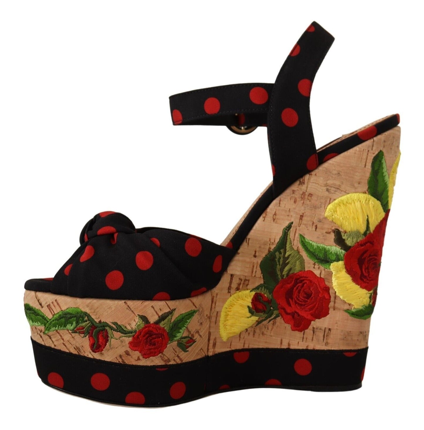 Dolce & Gabbana Multicolor Platform Wedges Sandals Charmeuse Shoes Dolce & Gabbana