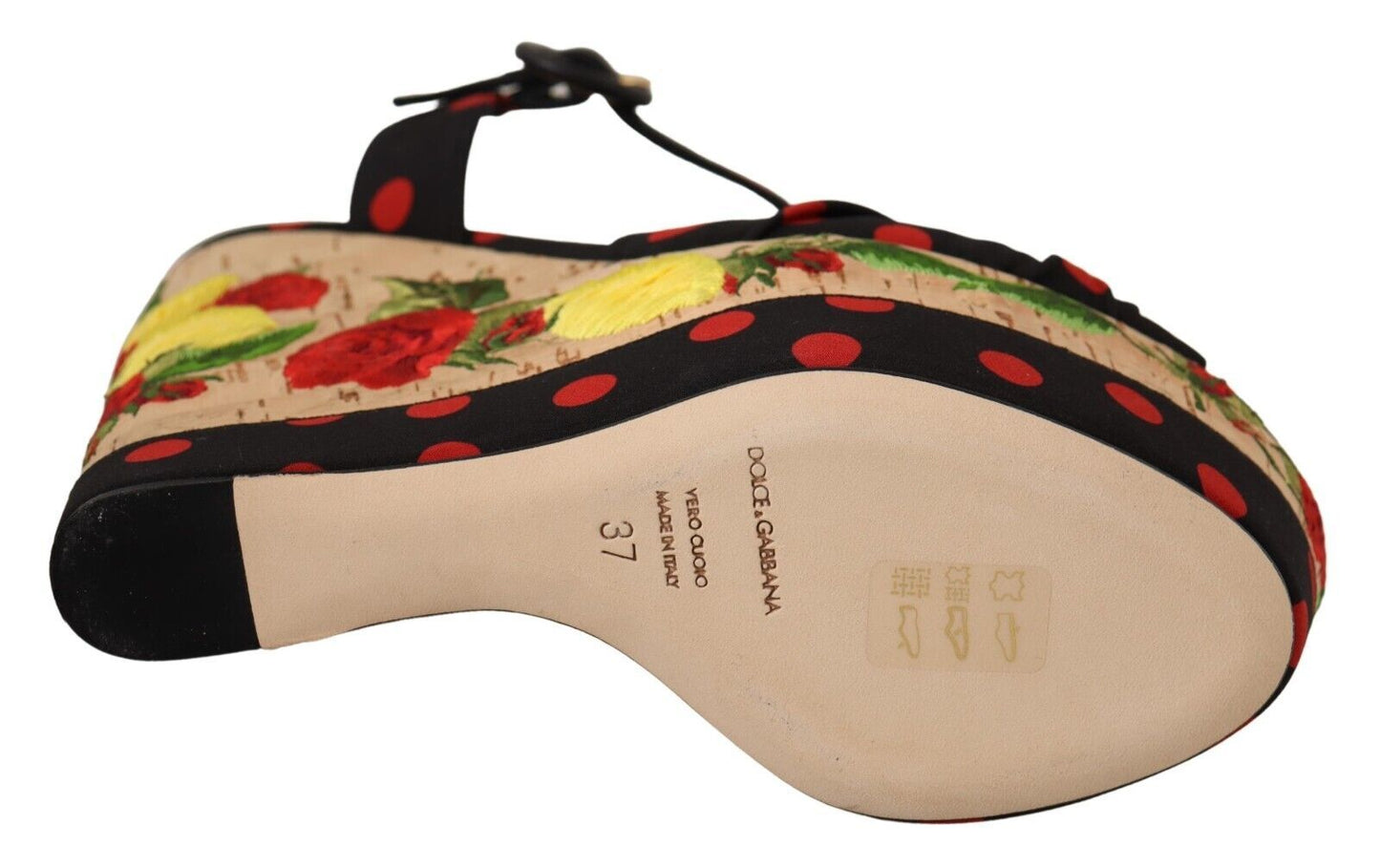 Dolce & Gabbana Multicolor Platform Wedges Sandals Charmeuse Shoes Dolce & Gabbana