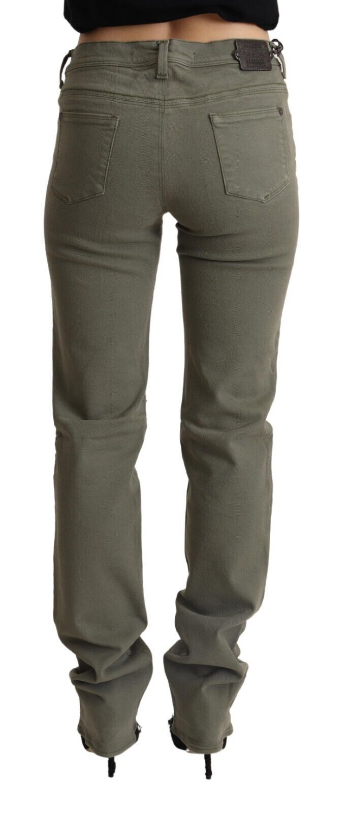 Ermanno Scervino Gray Low Waist Cotton Skinny Denim Trouser Jeans Ermanno Scervino
