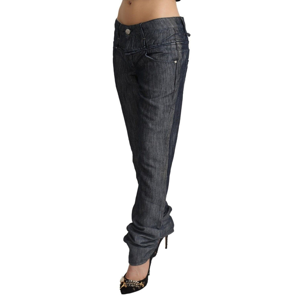 Acht Dark Gray Ramie Mid Wide Waist Straight Denim Jeans