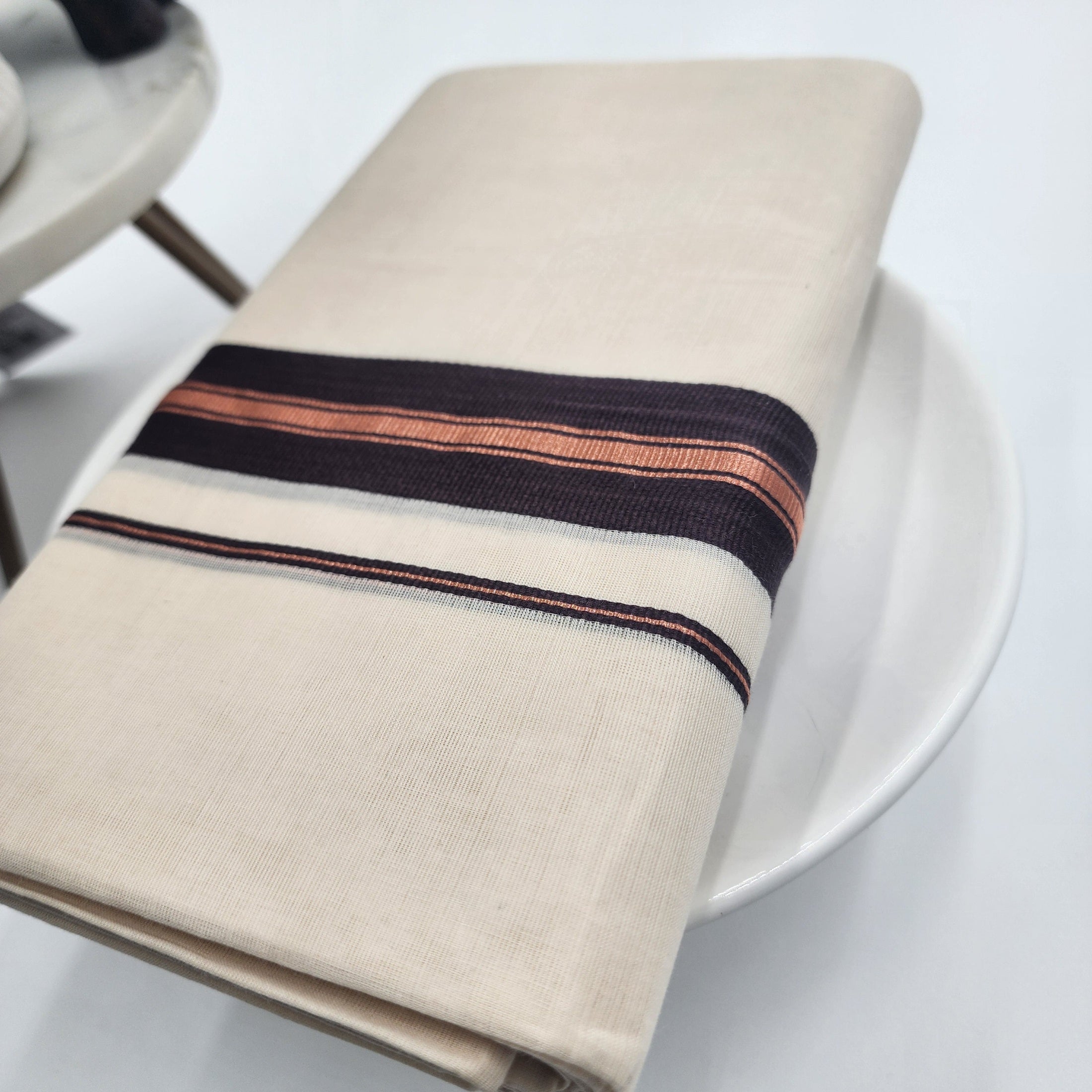 Dhoti Dark Brown Copper Lining Eljoys Fashion