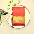 Kancheepuram Silk Saree- red colour 1138 Eljoys Fashion
