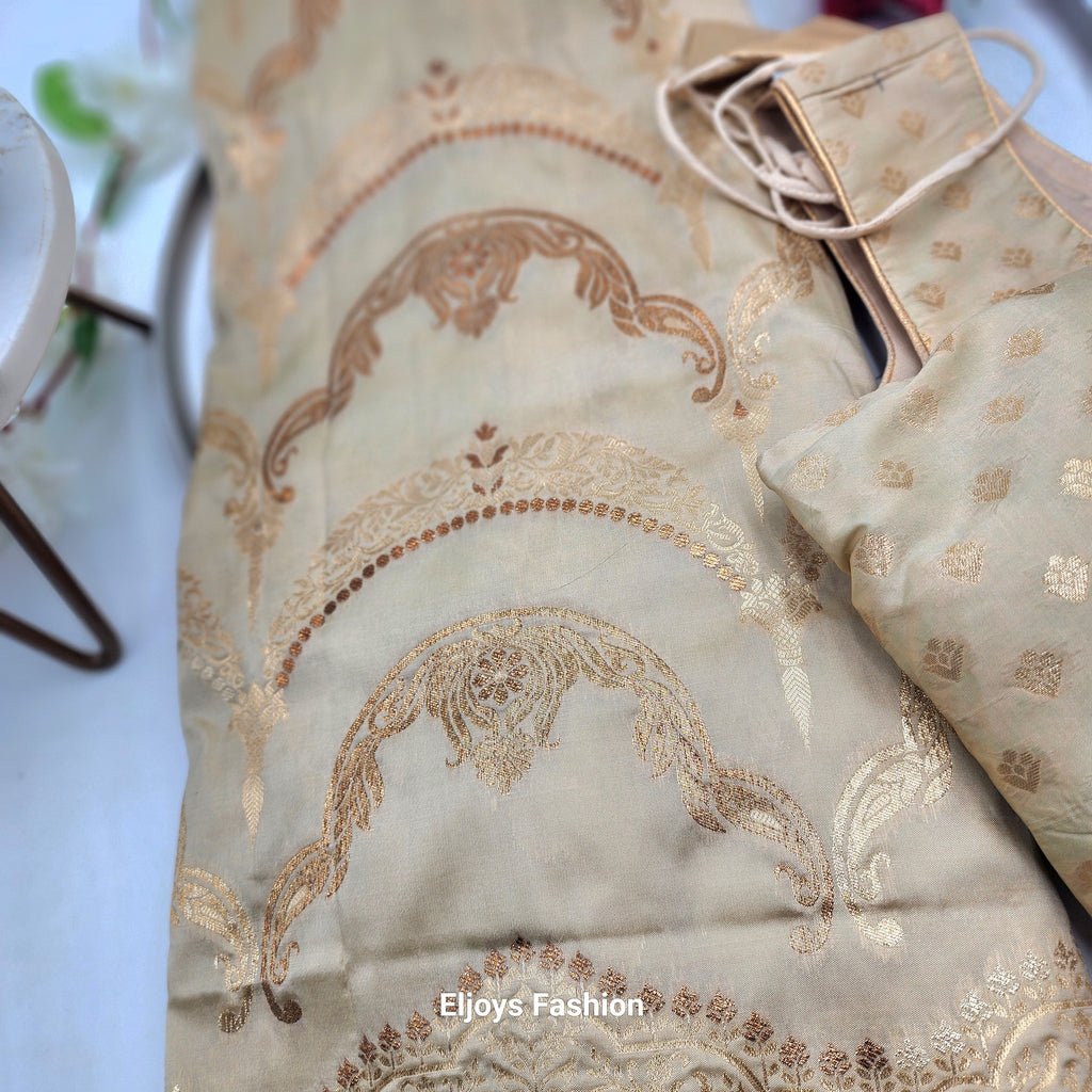 Banarasi Silk Festival Wear Saree - Beige 1137