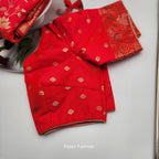 Banarasi Silk-Festival Wear Saree - Pinkish Red with Blouse and Skirt 1136 Eljoys Fashion