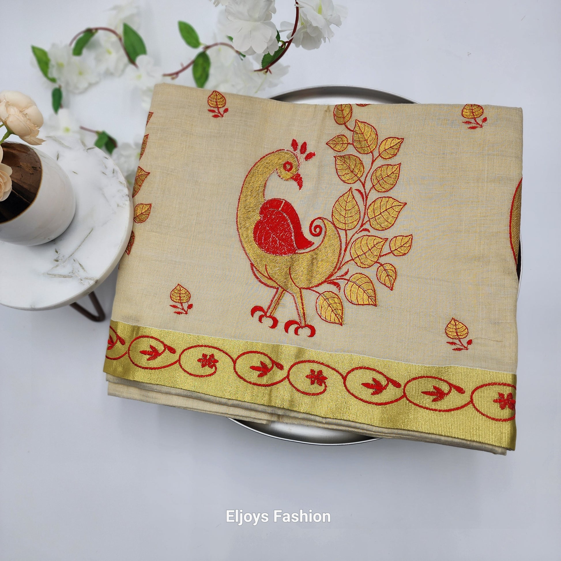 Handloom Tissue Silk Saree Eljoys Fashion