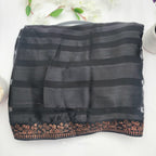 Silk Pattern Bollywood party wear Indian Saree Black 1119