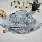 Designer Heavy Ready To Wear Saree Party Wear Two Tone Satin Silk Ice Blue 1114
