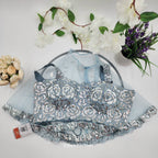 Designer Heavy Ready To Wear Saree Party Wear Two Tone Satin Silk Ice Blue 1114
