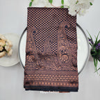 Soft Lichi Silk Designer Saree Jaqard work Navy Blue 1113
