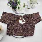 Crepe Silk Saree with Embroidery works Dark Chocolate Floral work with Blouse 1108