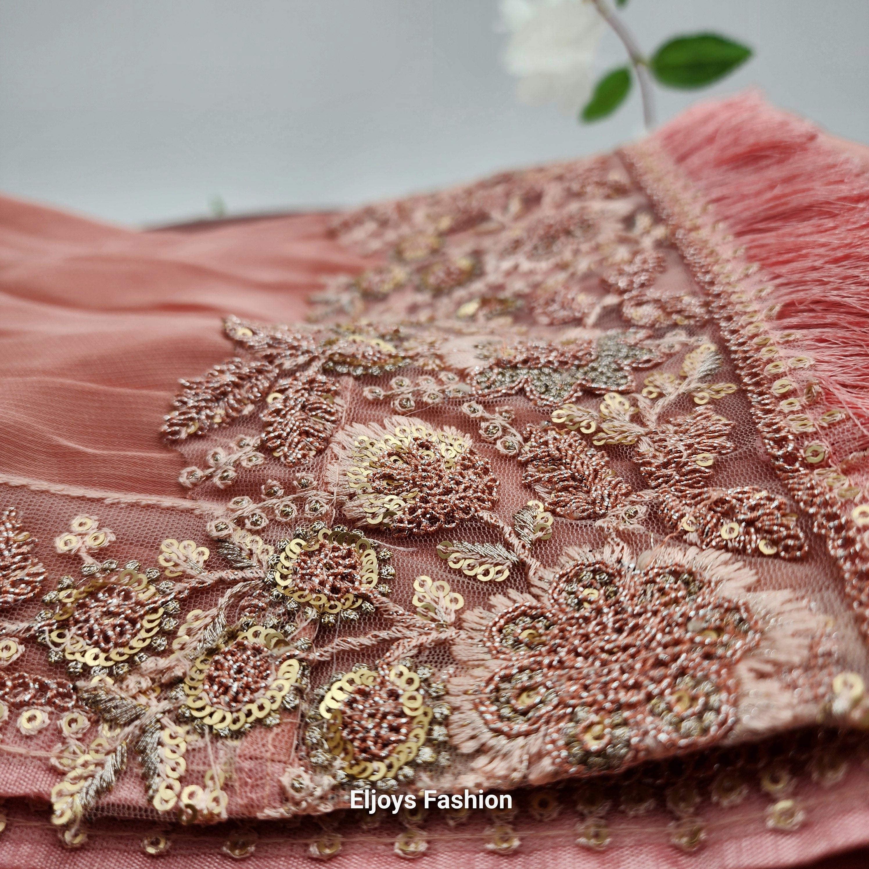 Bollywood Designer Fancy Partywear Saree Soft silk - Peach