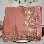 Bollywood Designer Fancy Partywear Saree Soft silk - Peach